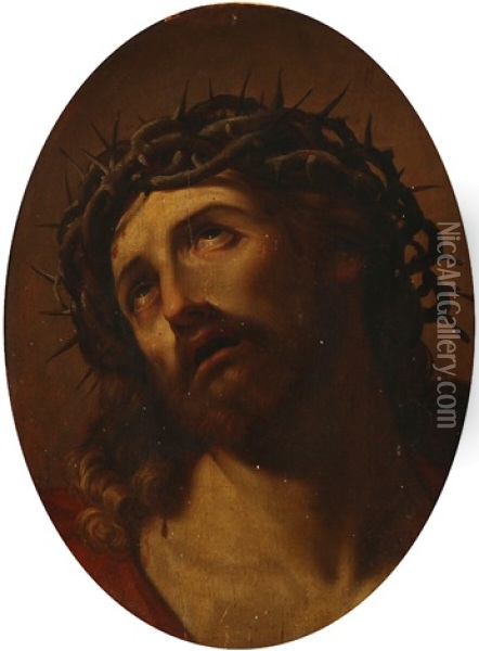 Head Of Christ Crowned With Thorns Oil Painting - Guido Reni