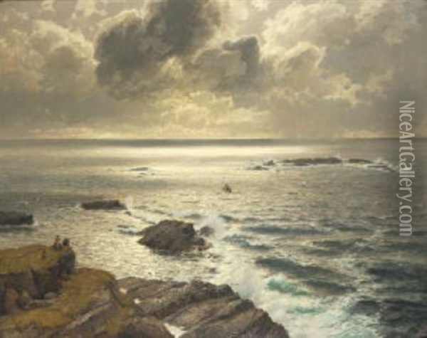 Am Meer Oil Painting - Karl Theodor Boehme