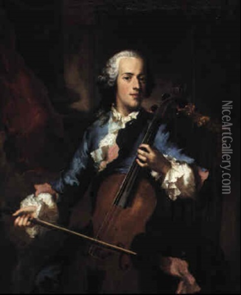 En Violoncellist Oil Painting - George de Marees