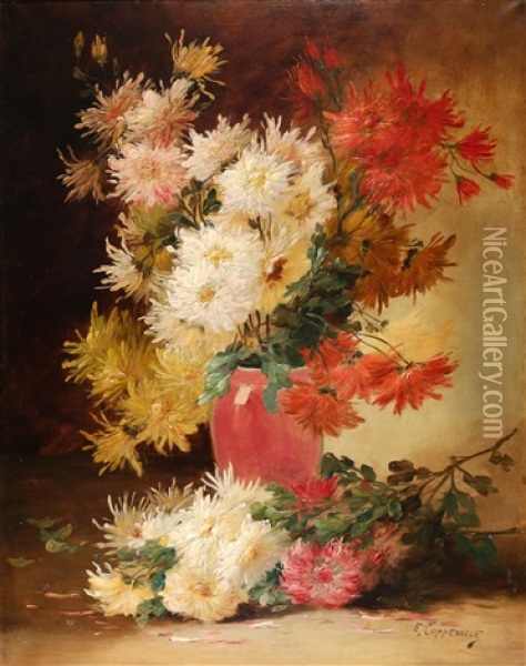Vase De Fleurs Oil Painting - Edmond Van Coppenolle