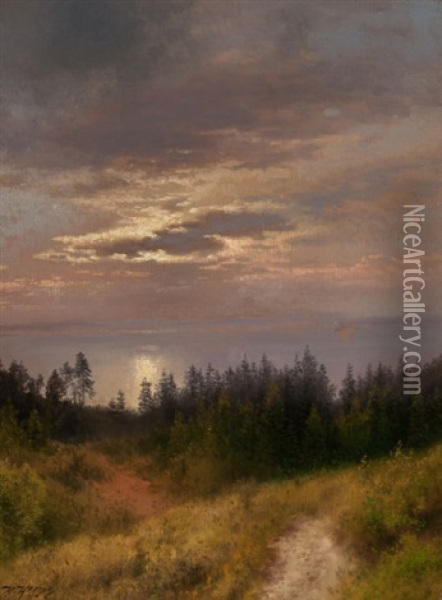 View To The Sea Oil Painting - Hermann Herzog