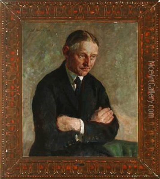 Portrait Of Anton Linnet Oil Painting - Julius Paulsen
