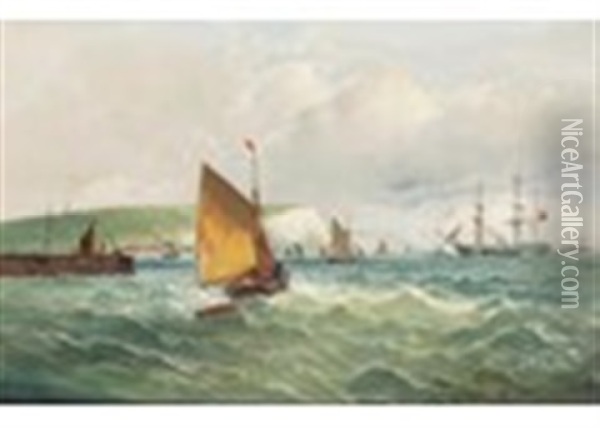 Off Yarmouth Oil Painting - William (of Ramsgate) Broome