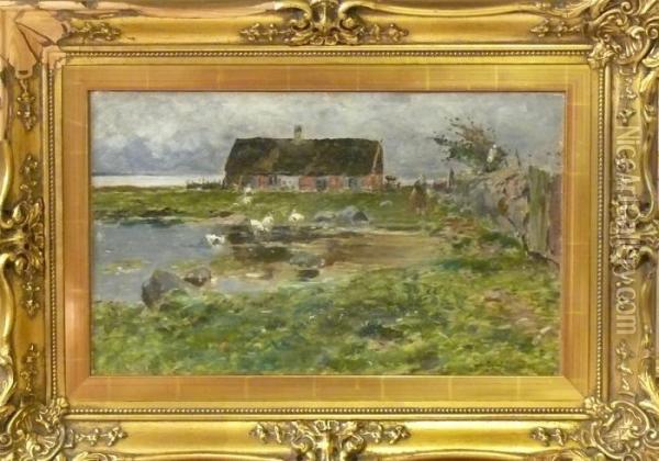 Gard Vid Kust. Oil Painting - Wilhelm von Gegerfelt