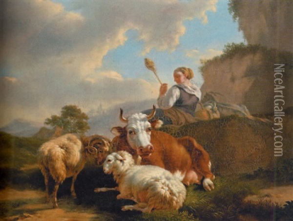Scene Pastorale Oil Painting - Jean Charles Carpentero