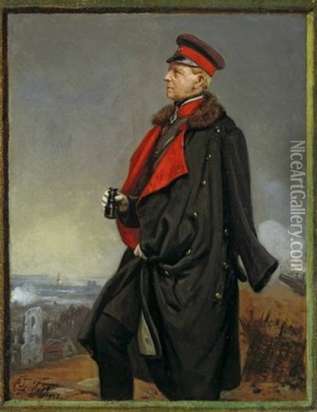 General Field Marshall Helmuth Count Von Moltke Oil Painting - Konrad Freyberg