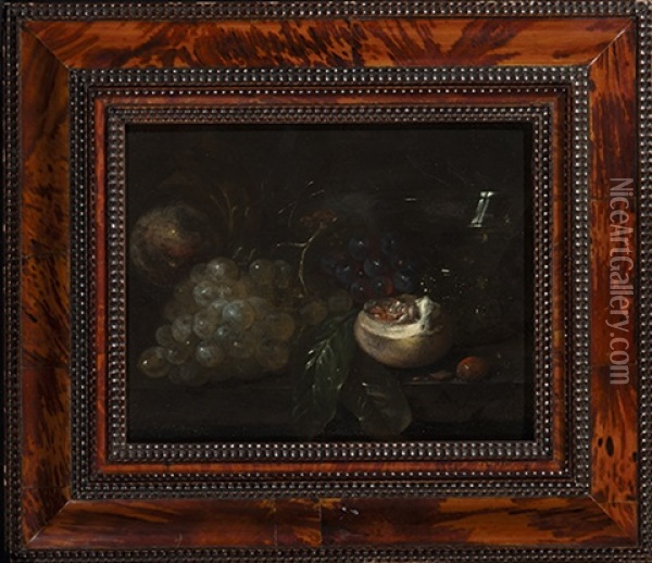 Nature Morte Aux Raisins Et Noisettes Oil Painting - Abraham van Beyeren