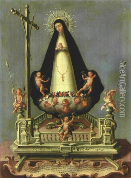 Virgen De La Soledad De La Victoria Oil Painting - Jose Campeche