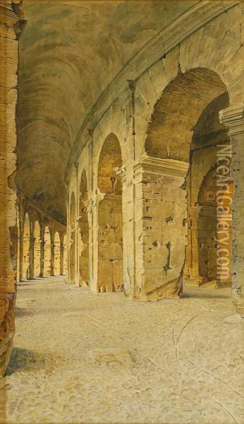 Galleria Del Colosseo In Roma Oil Painting - Lorenzo Cecchi