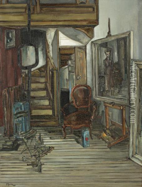 Interieur De L'atelier Oil Painting - Francis Gruber