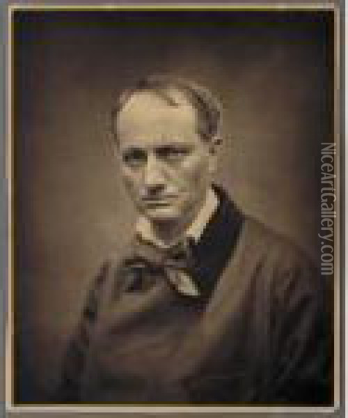 Charles Baudelaire, Circa 1862, Printed 1876 Or Later, From The 'galerie Contemporaine' Oil Painting - Etienne Carjat