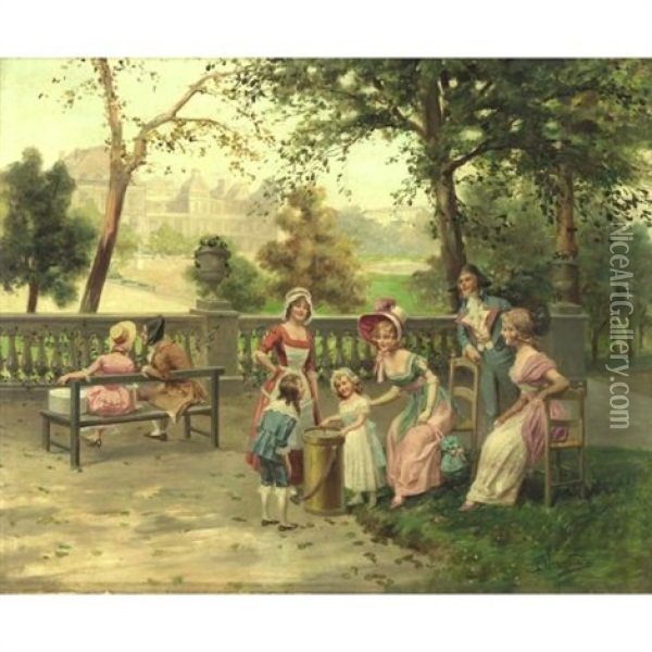 A Day In The Park Oil Painting - Mariano Alonso Perez