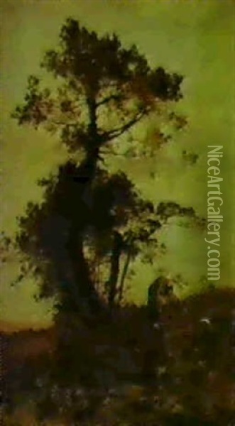 A Mother And Child By Trees Oil Painting - Leon Germain Pelouse