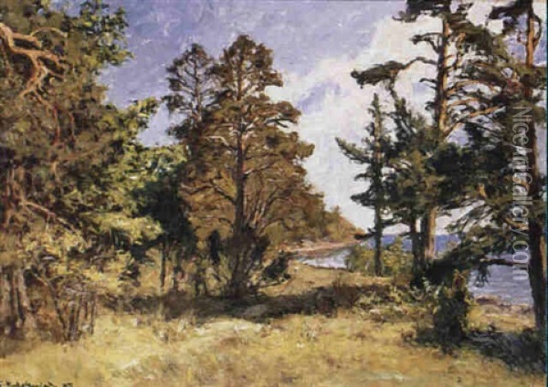 Sommarskog Vid Havet Oil Painting - Gottfried Kallstenius