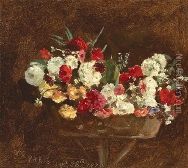 Still Life With Flowers Oil Painting - Conrad Wise Chapman