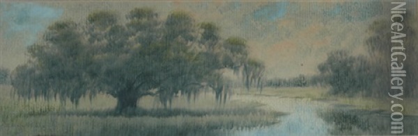 Landscape With Trees Oil Painting - Alexander John Drysdale