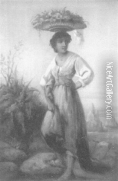 Capri Woman Oil Painting - Louis Lang