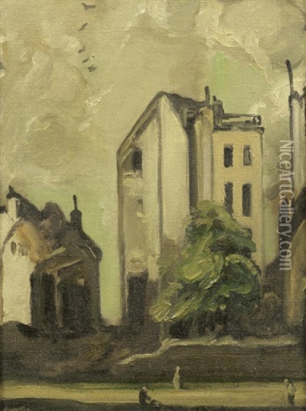 Tall Buildings Oil Painting - James Ferrier Pryde