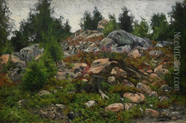 Skogsparti Oil Painting - Olof Arborelius