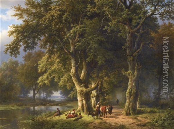 Summer Landscape Oil Painting - Barend Cornelis Koekkoek