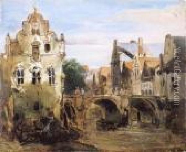 Zicht Te Mechelen Oil Painting - Jan Michael Ruyten