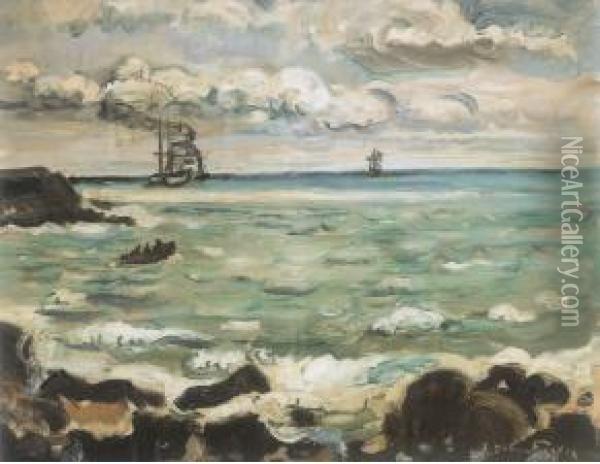 Bord De Mer Au Large De Saint Malo Oil Painting - Emile-Othon Friesz