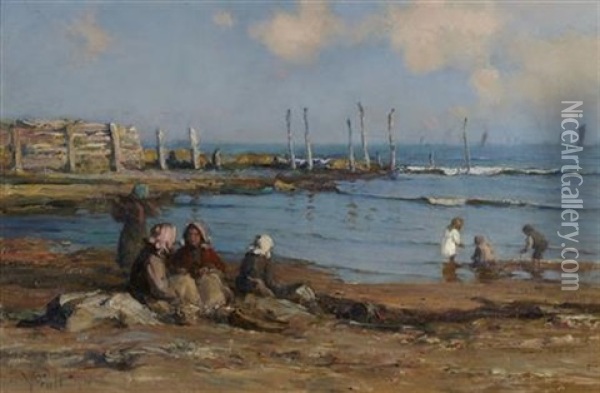 By The Seaside Oil Painting - William Pratt