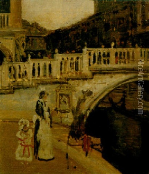 Ponte Della Paglia, Angelo De Ponte Dei Sospiri, Venice Oil Painting - Walter Sickert