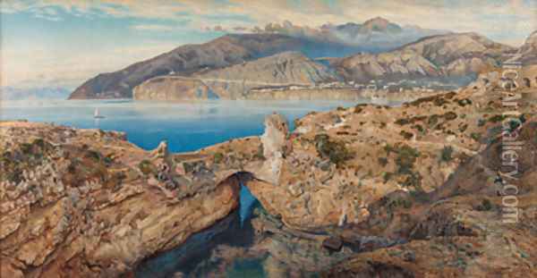 Capo di Sorrento Oil Painting - James Talmage White