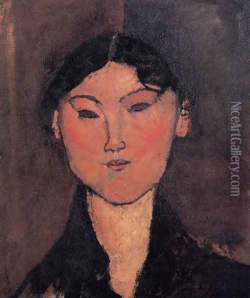 Woman's Head Oil Painting - Amedeo Modigliani