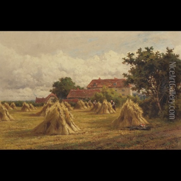 Brimpton, Berks Oil Painting - Henry H. Parker