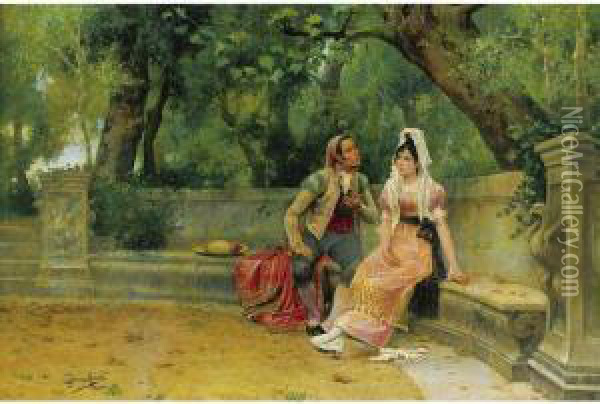 The Proposal Oil Painting - Juan Gimenez y Martin