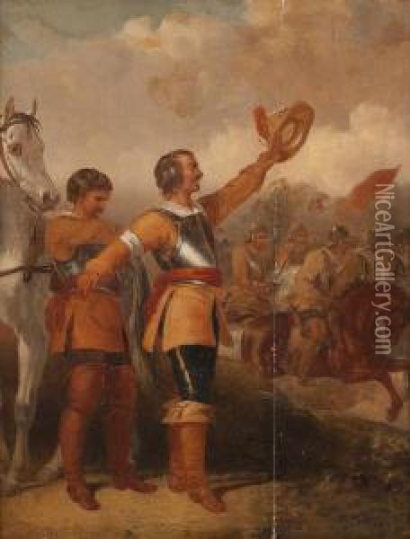 Schlachtenszene Mit Berittenen Soldaten Oil Painting - Christian I Sell