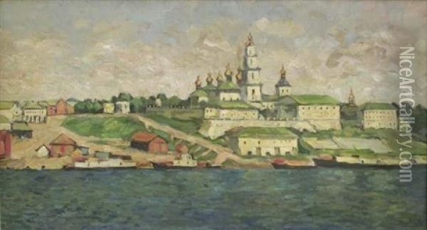 Au Bord De La Volga Oil Painting - Petr Ivanovich Petrovichev