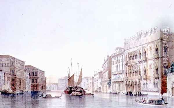 The Grand Canal and the Ca dOro, Venice, engraved by Lefevre Oil Painting - Pividor, Giovanni