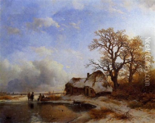 Winter In Holland Oil Painting - Remigius Adrianus van Haanen