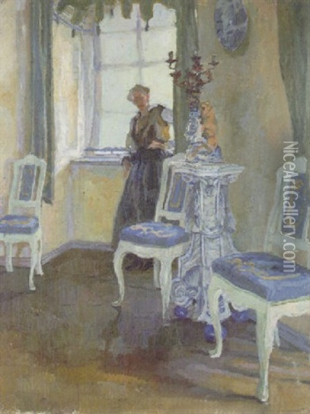 Blaue Stuhle Oil Painting - Ferdinand Dorsch