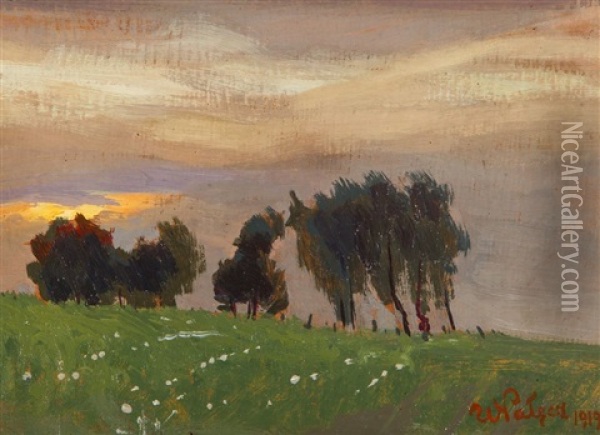 Nastroj Wieczorny Oil Painting - Wladimir (Wlodzimierz) Nalecz