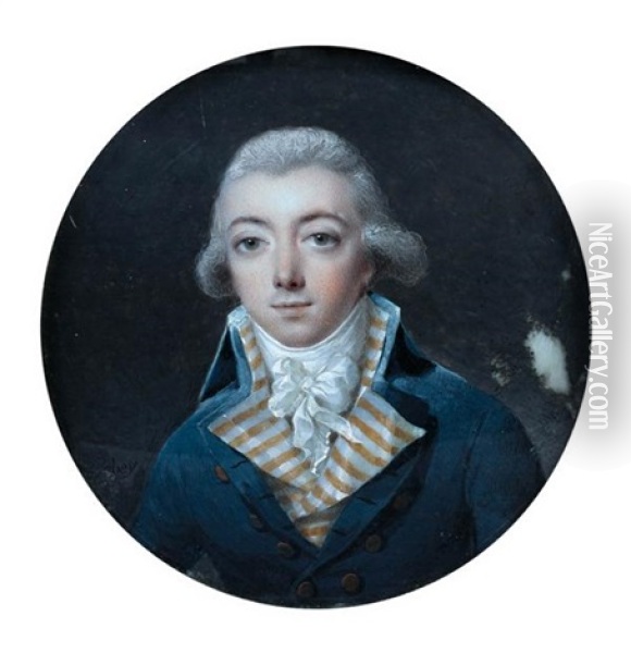 Portrait D'homme A La Redingote Oil Painting - Jean-Baptiste Isabey