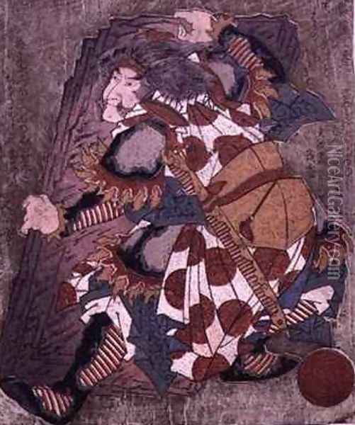 Tajikarao no mikoto from the series 3 designs of breaking gates Oil Painting - Gakutei Harunobu