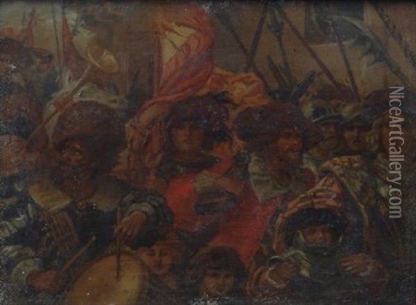 Esercito In Marcia Oil Painting - Riccardo Meacci