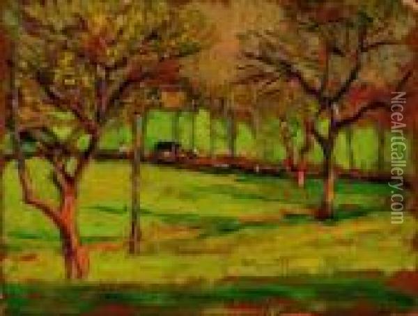 Lot Of Three Landscapes Oil Painting - Robert Henry Logan