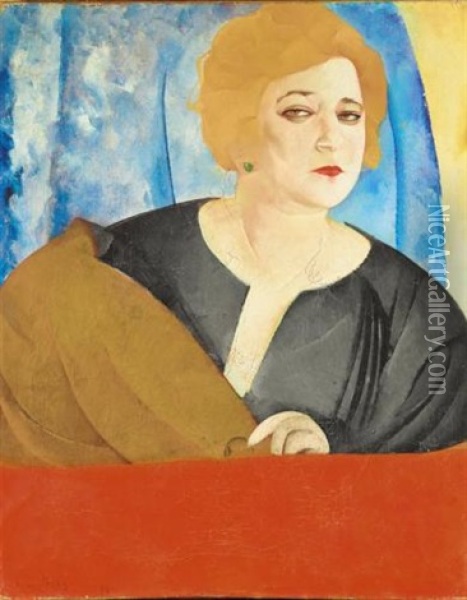 Portrait Of The Singer Anna Sergeevna Sergeeva Oil Painting - Boris Dmitrievich Grigoriev