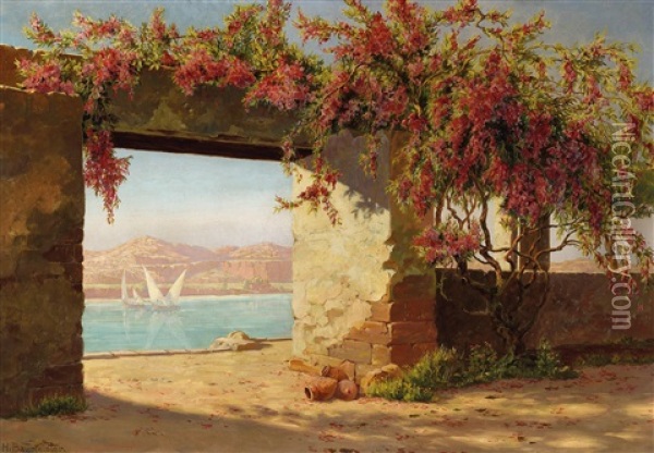 Garten Am Ufer Des Jordans Oil Painting - Hermann Baumeister