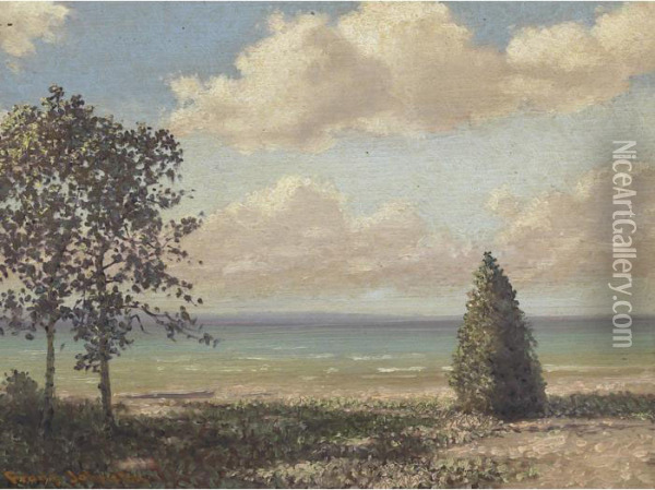 Sunny Shores Oil Painting - Franz Hans Johnston