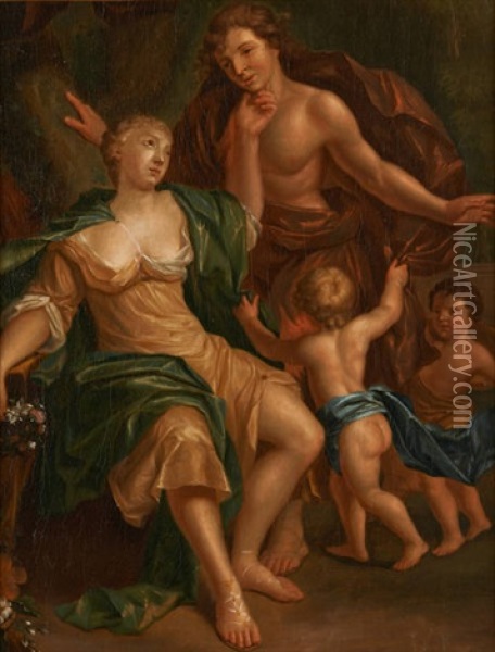 Adonis, Venus Et Putti (la Demande En Mariage) Oil Painting - Gerard de Lairesse