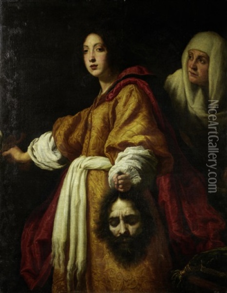 Judith With The Head Of Holofernes Oil Painting - Alessandro di Cristofano Allori