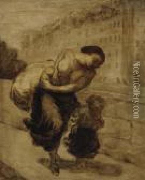 Le Fardeau Oil Painting - Honore Daumier