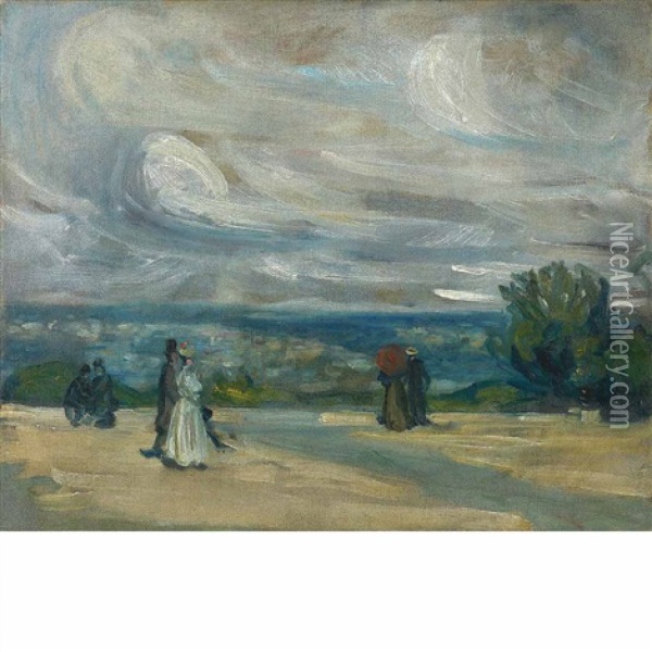 The Terrace, Paris Oil Painting - William Glackens