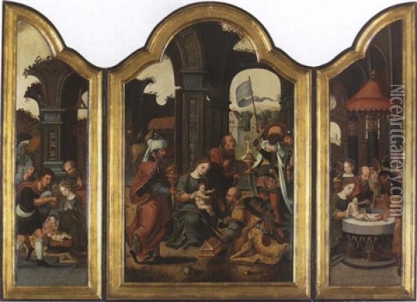 Hausaltar Oil Painting - Pieter Coecke van Aelst the Elder